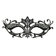 KBW Global Corp. Black Laser Cut Venetian Half Mask