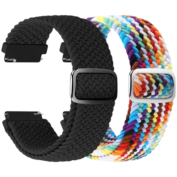 KBYKO 18mm Braided Watch Bands Compatible with Garmin Vivoactive 4S/Vivomove 3S/Venu 3S/Venu 2S, Nylon Quick Release Repalcement Strap for Wemen Men