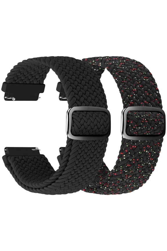 18mm Braided Watch Bands Compatible with Garmin Vivoactive 4S/Vivomove 3S/Venu 3S/Venu 2S, Nylon Quick Release Repalcement Strap for Wemen Men