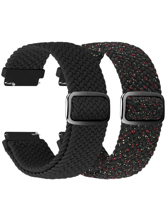 18mm Braided Watch Bands Compatible with Garmin Vivoactive 4S/Vivomove 3S/Venu 3S/Venu 2S, Nylon Quick Release Repalcement Strap for Wemen Men