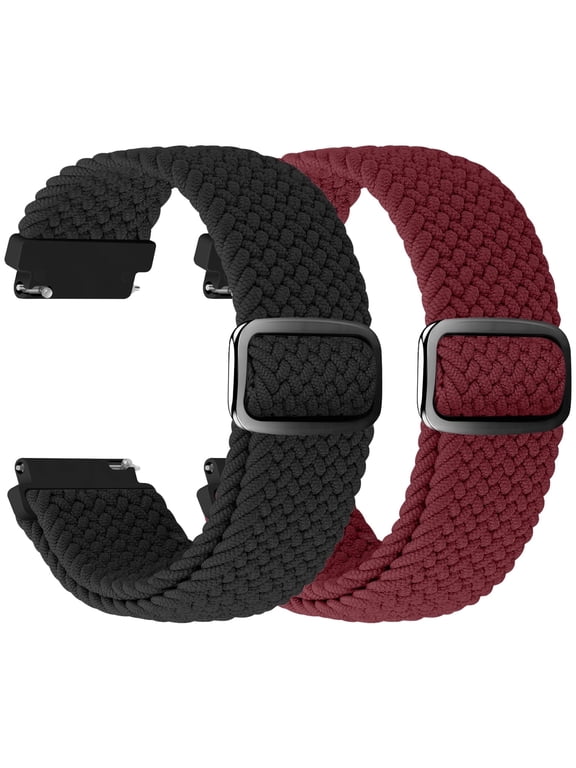 20mm Braided Watch Bands Compatible with Samsung Galaxy Watch 7/6/5/4/Active 2 Band, Nylon Quick Release Repalcement Strap Women Men
