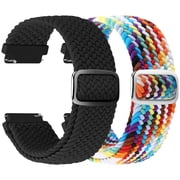 22mm Braided Watch Bands Compatible with Samsung Galaxy Watch 3 45mm/Gear S3 Classic/Frontier, Garmin Vivoactive 4/Venu 3/Venu 2/Amazfit Bip 6/5, Nylon Quick Re