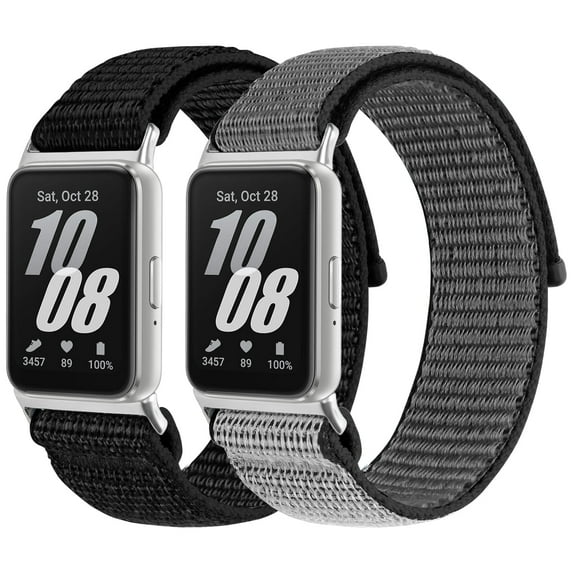 KBYKO 2 Pack Nylon Watch Bands Compatible with Samsung Galaxy Fit 3, Sport Adjustable Replacement Strap for Samsung Galaxy Fit 3 Women Men