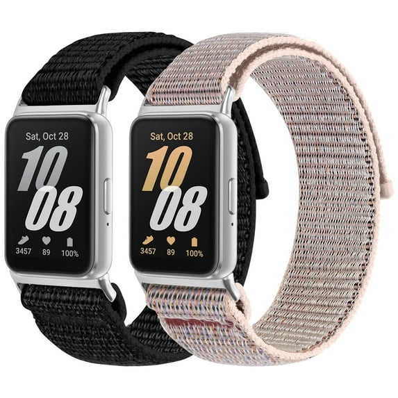 KBYKO 2 Pack Nylon Watch Bands Compatible with Samsung Galaxy Fit 3, Sport Adjustable Replacement Strap for Samsung Galaxy Fit 3 Women Men