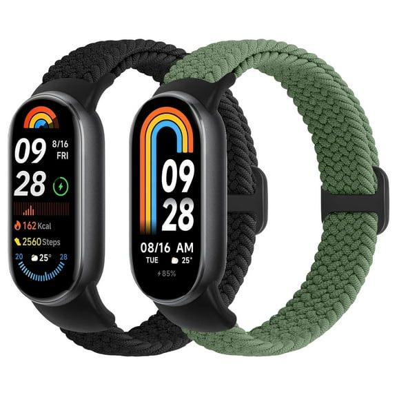 KBYKO Braided Elastic Bands Compatible with Xiaomi Smart Band 10/9/8, Soft Nylon Strap Adjustable Replacement Wristband for Women Men