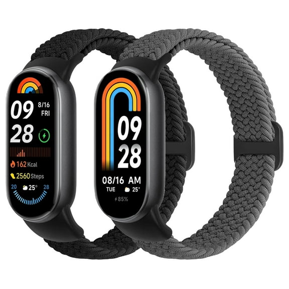 KBYKO Braided Elastic Bands Compatible with Xiaomi Smart Band 10/9/8, Soft Nylon Strap Adjustable Replacement Wristband for Women Men