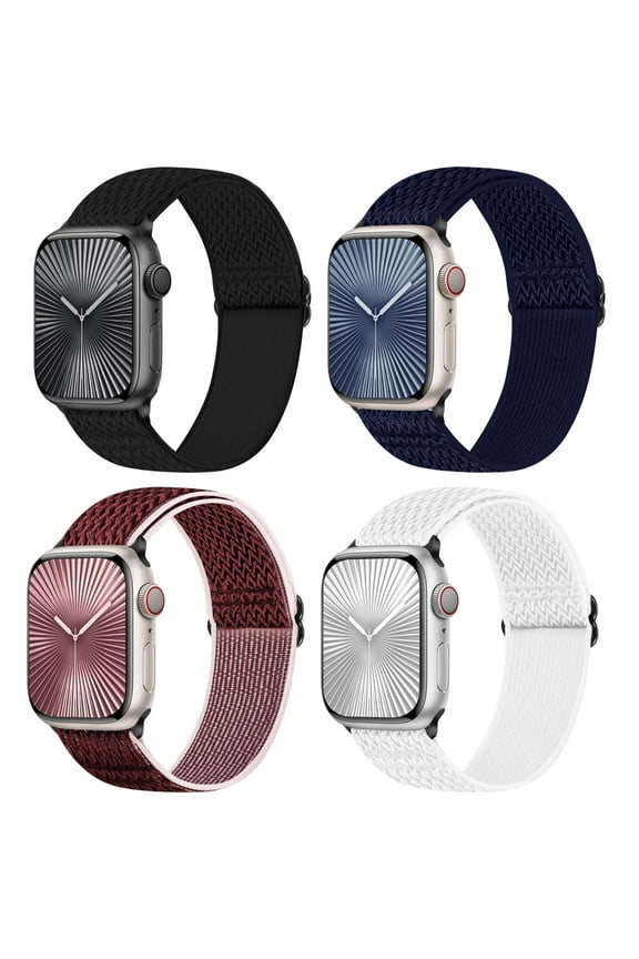 Elastic Watch Bands Compatible with Apple Watch Band 38mm 40mm 41mm 42mm 44mm 45mm 46mm 49mm Women Men, Stretchy Nylon Wristbands Strap for iWatch Ultra 3 2 Series 11 10 9 8 7 6 5 4 3 2 1