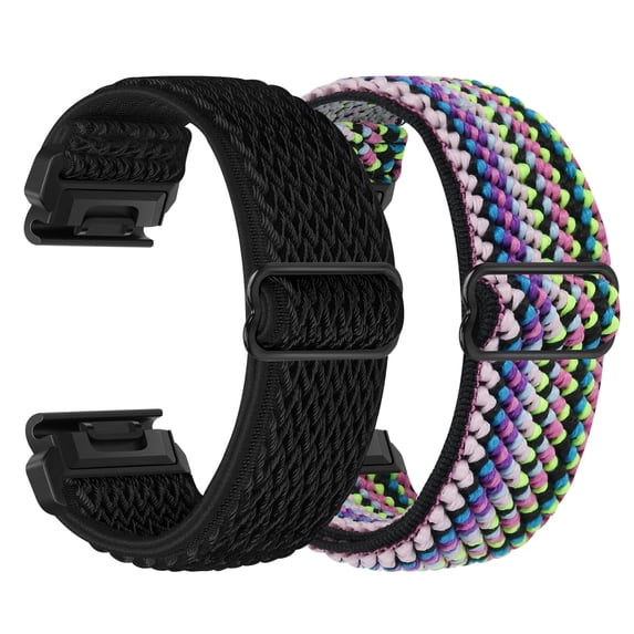 KBYKO Elastic Watch Band Compatible with Garmin Fenix 5/Fenix 6/Fenix 7/Fenix 8/Fenix E 47mm, 22mm Quickfit Woven Wristband Strap for Fenix 7 Pro/6 Pro/5 Plus/Approach S60/S62