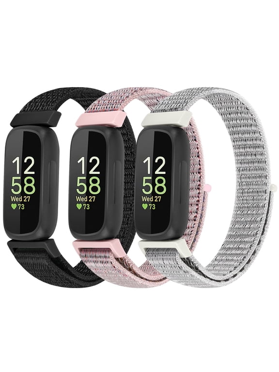 Nylon Bands for Inspire 3/Inspire 2/Inspire/Inspire HR/Ace 3/Ace 2 Bands, Sport Breathable Replacement Soft Adjustable Solo Loop Nylon Wristband for Women Men