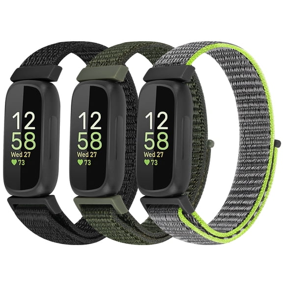 KBYKO Nylon Bands for Inspire 3/Inspire 2/Inspire/Inspire HR/Ace 3/Ace 2 Bands, Sport Breathable Replacement Soft Adjustable Solo Loop Nylon Wristband for Women Men