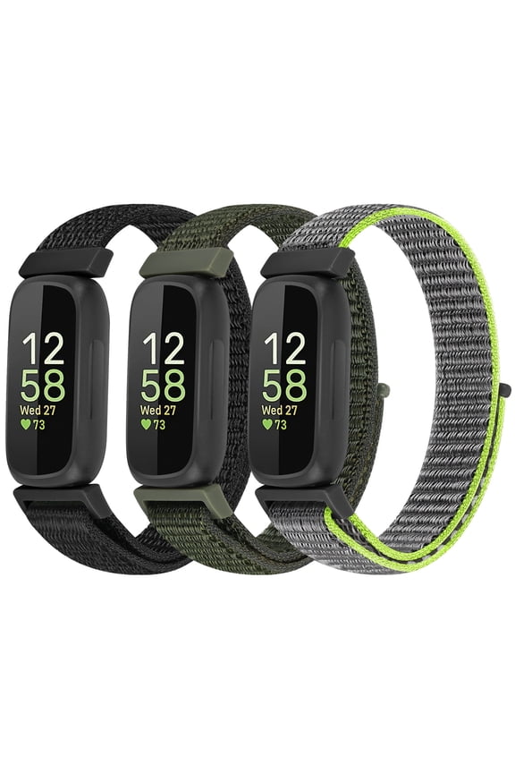 Nylon Bands for Inspire 3/Inspire 2/Inspire/Inspire HR/Ace 3/Ace 2 Bands, Sport Breathable Replacement Soft Adjustable Solo Loop Nylon Wristband for Women Men
