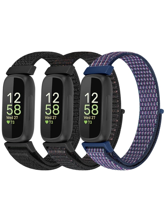 Nylon Bands for Inspire 3/Inspire 2/Inspire/Inspire HR/Ace 3/Ace 2 Bands, Sport Breathable Replacement Soft Adjustable Solo Loop Nylon Wristband for Women Men