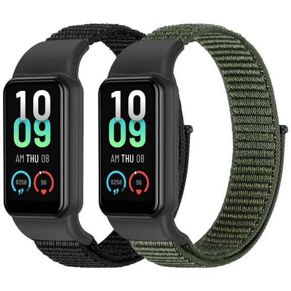 KBYKO Nylon Sport Bands Compatible with Amazfit Band 7 Straps, Breathable Comfortable Adjustable Replacement Wristband for Women Men