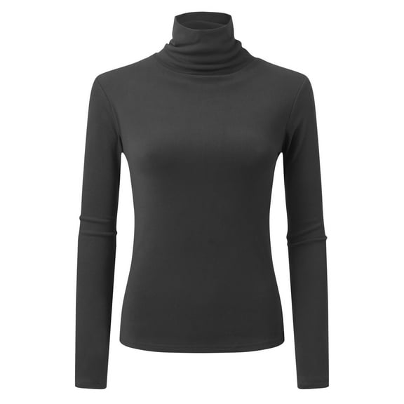 KBZDBZC Dressy Blouses for Women Womens Fall and Winter Slim Base Top Blouse Women's T-Shirts Womens Shirts (Dark Gray,L)