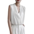 thumbnail image 1 of KBZDBZC Summer Tops for Women 2024 Summer Loose Slim Fashion Sleeveless Top Ladies Shirt Women’S Blouse Tshirt Women Womens Shirts (White,XL), 1 of 6