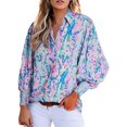thumbnail image 1 of KBZDBZC T-Shirts for Women Women 2024 Loose V Neck Shirts Paisley Print Sleeve Blouse Tops Womens Blouse T Shirt Women Womens Tee Shirt (Sky Blue,S), 1 of 6