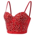 thumbnail image 1 of KBZDBZC Tank Top for Women Womens Corset Top Bustier Corset Top Tight Fitting Corset Tank Top Suspender Top Solid Short Fashion Women's Summer Tops Women Tops Womens Tops(Red,L), 1 of 4