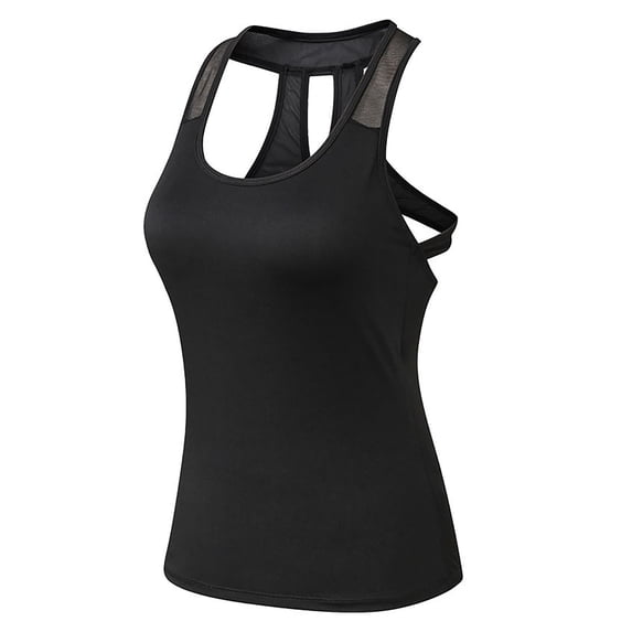 KBZDBZC Tank Tops for Women Women Sleeveless Sport Yoga Solid Flowy Cotton Racerback Tank Blouse Top Vest Oversized Workout Tops for Women Womens Tank Tops Loose Tank Top for Women(Black,M)