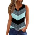 KBZDBZC Tank Tops Women Women's Fashion Casual Striped Patchwork Button