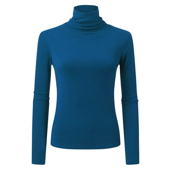 KBZDBZC Womens Blouses Womens Fall and Winter Slim Base Top Blouse Women T Shirt Women Womens Tee Shirt (Dark Blue,L)