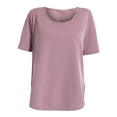 thumbnail image 1 of KBZDBZC Womens Shirts New Large Size Loose Yoga Wear Short Sleeved Women's Hem Slit Sports T Shirt Fitness Running Quick Drying Clothing Women's Blouse Tshirt Women (Pink,XL), 1 of 6