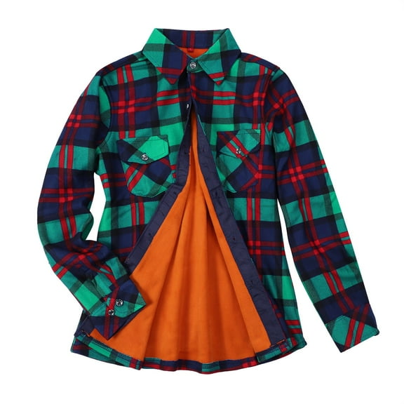 KBZDBZC Womens Shirts Women'S Plaid Fleece Lined Jacket Button Up Fuzzy Shirt Checkered Flannel Blouse Womens Tops(C,XL)