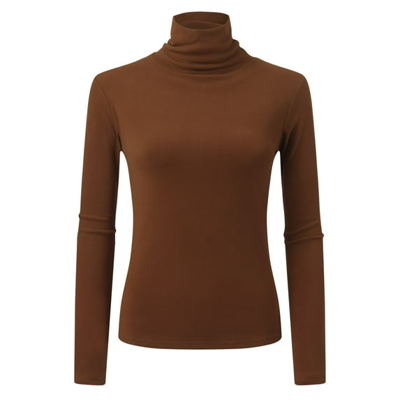 KBZDBZC Womens T Shirts Womens Fall and Winter Slim Base Top Womans Blouses Womans T Shirts Womens Tee Shirts (Coffee,XL)