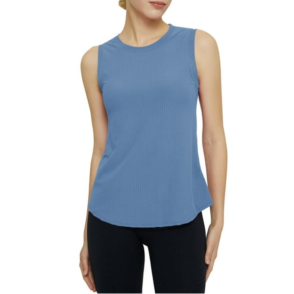 KBZDBZC Womens Tank Tops Women's 2024 Summer New Cool Sports Vest Women's Running Sleeveless Blouse Quick Drying Outer Top Yoga Fitness Loose Tanks Workout Tops Women's Tops (Blue,M)