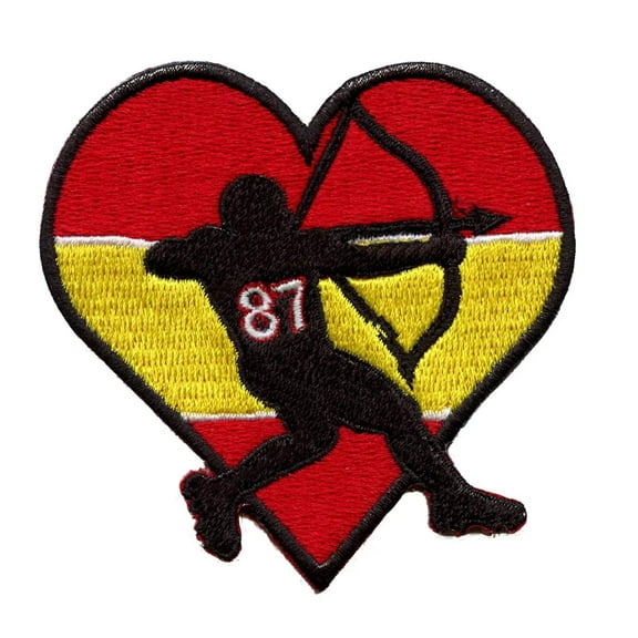 KC Archer Football Player Heart Patch Missouri Embroidered Iron On Cupid