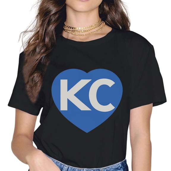 KC Blue Heart KC Kansas City 2 Letter KC Love KC Blue Heart T-Shirt