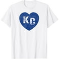 thumbnail image 1 of KC Blue Heart KC Kansas City 2 Letter KC Love KC Blue Heart T-Shirt, 1 of 2