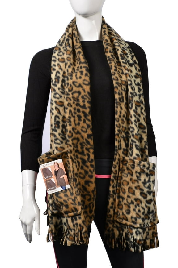 Fleece Shawl Wrap Scarf with Pockets, Cozy and Beanie Hats Set, Adult Women Men, 1.87 lbs