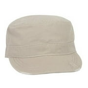 KC Caps Unisex Khaki Sports Baseball Flat Top Cap Outdoor Travel Washed Canvas Hat Casual Military Style