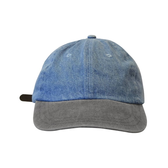 KC Caps® Unstructured Low-profile Two-Tone Denim Garment Washed Baseball Cap