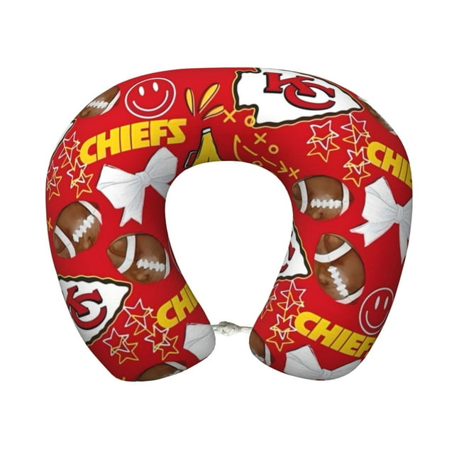KC_Chiefss Team Memory Foam Travel Pillow U-shaped pillow Head and Neck Support Aircraft Pillow Travel Neck Flight Pillow