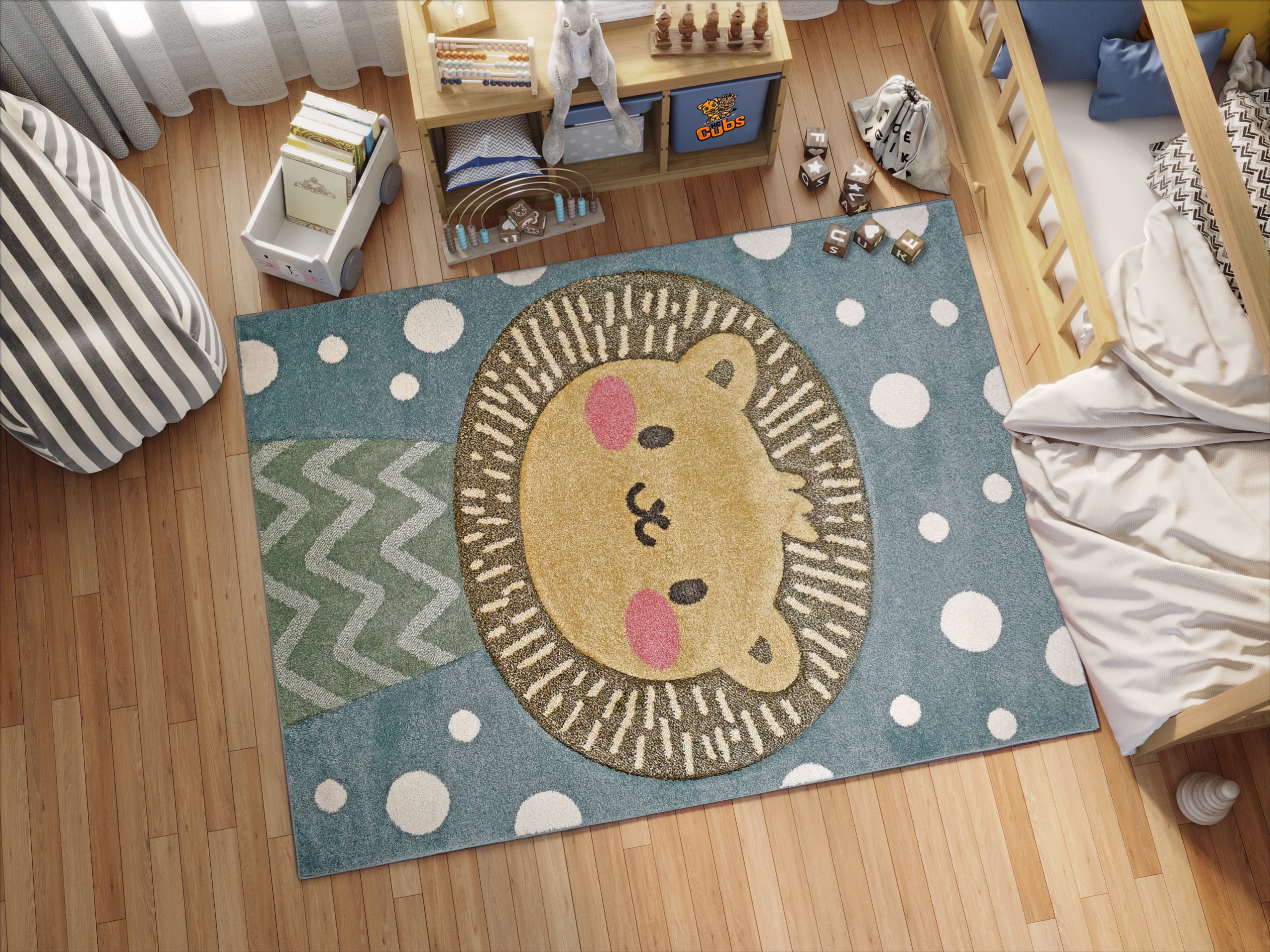Pre K Color Rug Free Shipping! KC Cubs Multicolor Area Rug for Kids, Toddlers, Baby ...