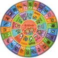thumbnail image 1 of KC Cubs Playtime Collection ABC Alphabet with Old MacDonald's Animals Educational Learning & Game Round Circle Area Rug Carpet for Kids and Children Bedrooms and Playroom, 1 of 5