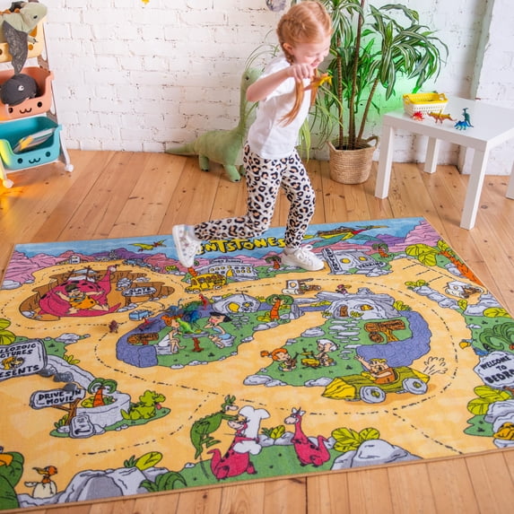 KC Cubs Activity Educational Rug Carpet Polypropylene Low Pile with Latex Rubber Backing