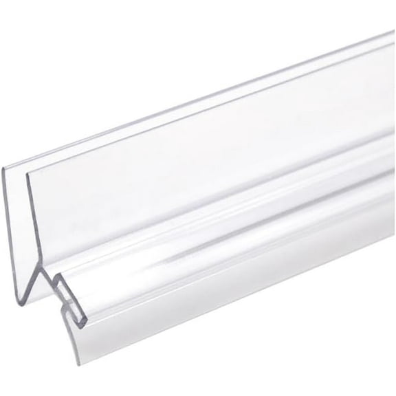 KC Hardware 95 Inch Clear 135 Degree Strike and Door H-Jamb Seal with Vinyl Insert, Durable and Customizable Door Side Seal for 3/8" Frameless Glass Doors