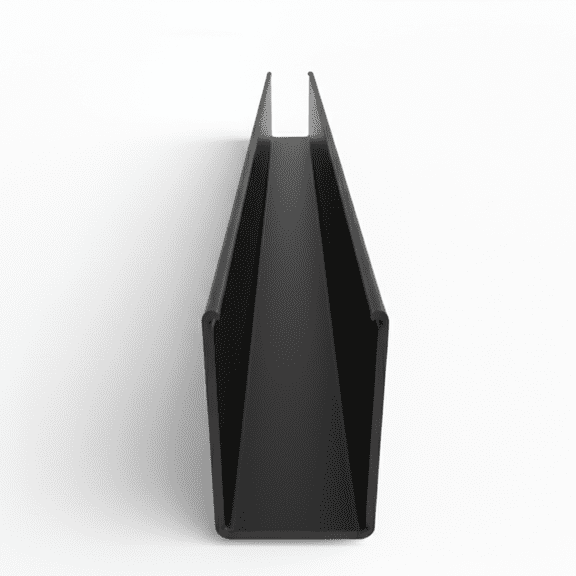 KC Hardware Aluminum Top U Channel Frame 5/8" Wide x 1" Tall for Sliding Screen Door, Weather Resistant Sliding Screen Patio Door Channel (Black, 72"(Pack of 1))