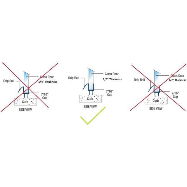 KC Hardware Frameless Shower Door Bottom Seal, Shower Door Sweep for 3/