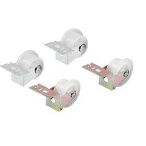 KC Hardware Nylon Drawer Guide Rollers Assembly, Kitchen Drawer Slide Rollers, Nylon Wheels with Steel Bracket - 1" Diameter - Pack of 4