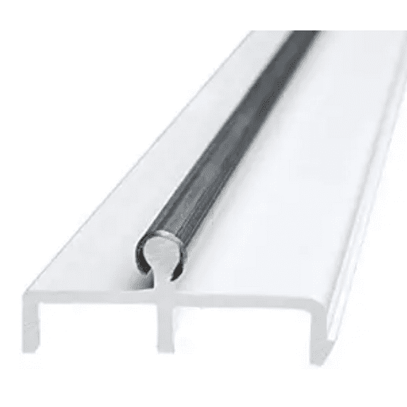 KC Hardware Premium Vinyl Sliding Door Track, Ideal Sliding Glass Door Track with Stainless Steel Cover Ensuring Smooth Glide, Double Door Track for Home Improvement and Patio Door (White, 72 Inches)
