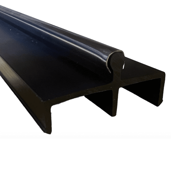 KC Hardware Premium Vinyl Sliding Door Track, Ideal Sliding Glass Door Track with Stainless Steel Cover Ensuring Smooth Glide, Screen Door Track for Home Improvement and Patio Door (72 Inches, Black)