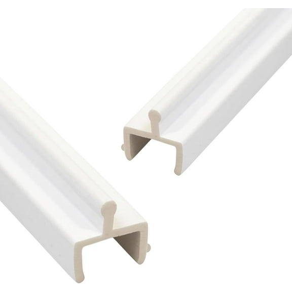 KC Hardware Vinyl Sliding Screen Door Track, Sliding Door Bottom Track Replacement, Patio Screen Door Repair Guide- White Vinyl (48 Inch, 2, Pack)