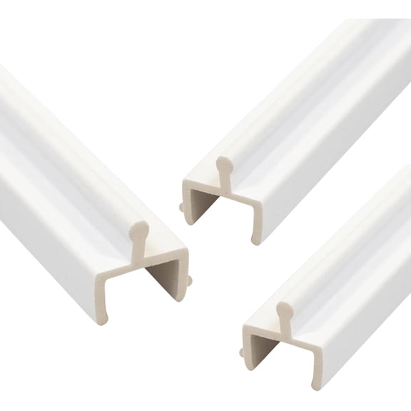 KC Hardware Vinyl Sliding Screen Door Track, Sliding Door Bottom Track Replacement, Patio Screen Door Repair Guide- White Vinyl (96 Inch, 3, Pack)