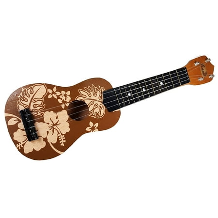 KC Hawaii Brown Aloha Floral Print Ukulele