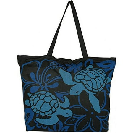 KC Hawaii Honu Two Tone Mesh Tote Bag with Zipper Closure