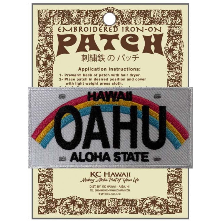 KC Hawaii Rainbow Oahu License Plate Patch