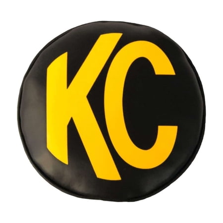 KC HiLiTES 6in. Round Soft Cover (Pair) - Black w/Yellow KC Logo
